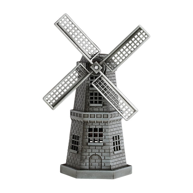 Decorations for Living Room Retro Metal Windmill Decorations, Bookshelf Wine Cabinet Decorations, Living Room European Desktop Windmill Decorations Christmas Room Decorations