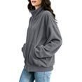 thumbnail image 6 of HAOTAGS Women’s Casual Corduroy Zip-Up Jacket Soft Loose-Fit Long Sleeve Outerwear with Front Pocket Gray Size M, 6 of 7