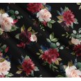 thumbnail image 3 of Soimoi Black Cotton Poplin Fabric Leaves & Peony Floral Printed Fabric 1 Yard 56 Inch Wide, 3 of 7
