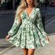 thumbnail image 1 of Neewe Sundresses for Women 2026 Summer Casual Loose V Neck Long Sleeve Classic Print Tshirt Dress, 1 of 8