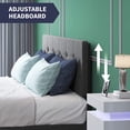 thumbnail image 4 of ZAFLY Platform Queen Bed Frame with 4 Storage Drawers,Upholstered Queen Size Bed Frame and Fabric Headboard,Square Stitched Button Tufted Design,Wooden Slats Support,No Box Spring Needed,Dark Grey, 4 of 7