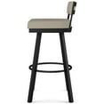 thumbnail image 3 of Amisco Travis 26 in. Swivel Counter Stool - Greige Faux Leather / Black Metal, 3 of 9