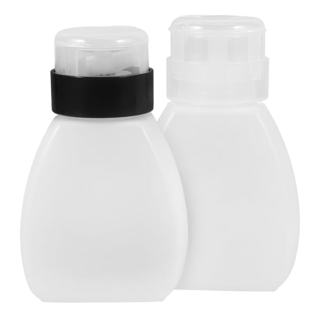 Mobutofu 2pcs Press Liquid Dispenser Empty Pump Bottle for nail Remover Storage Transparent Plastic