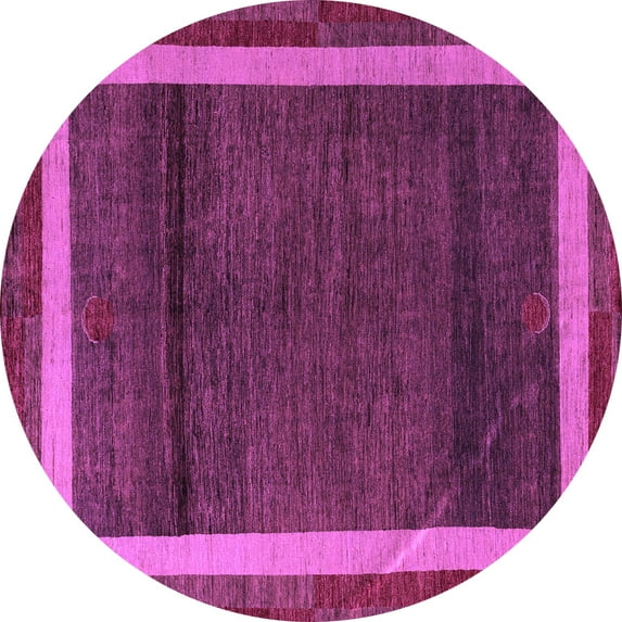 Ahgly Company Indoor Round Abstract Purple Modern Area Rugs, 3' Round