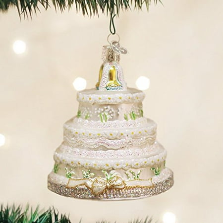 Old World Christmas Wedding  Cake  Glass Blown Ornament  
