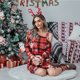 thumbnail image 1 of ICHUANYI Clearance Women Sexy Dress Christmas Printed Strapless Long Sleeve Dress(Black, S) ICHUANYI WER2023081502944, 1 of 9