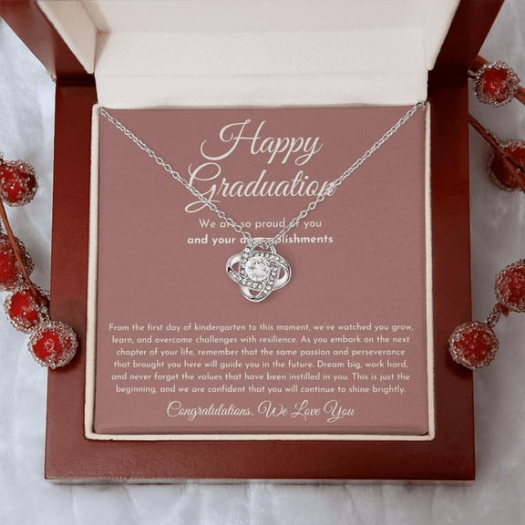 Happy Graduation Gift - Love Knot Necklace Luxury Box