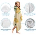 thumbnail image 7 of Yellow Lemon Fruit Leaves LightYellow Pattern Hooded Bath Towel，60"x35" for Ages 3 To 12 Kids, Quick Dry Lightweight Soft Microfiber Hood Beach Towel Cover Up for Kids, 7 of 7