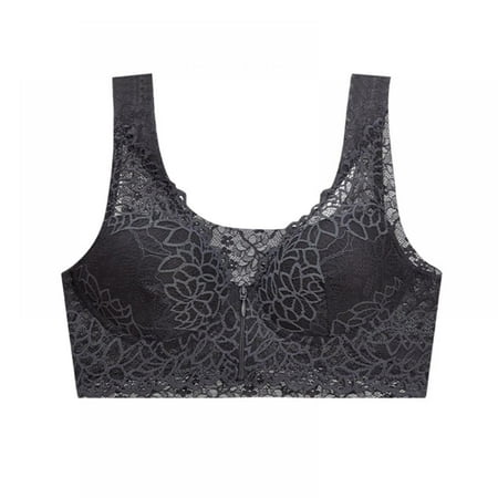 

Monfince Women Front Zipper Sports Bra Adjustable Extra-Elastic Seamless Lace Yoga Bra Everyday Bra