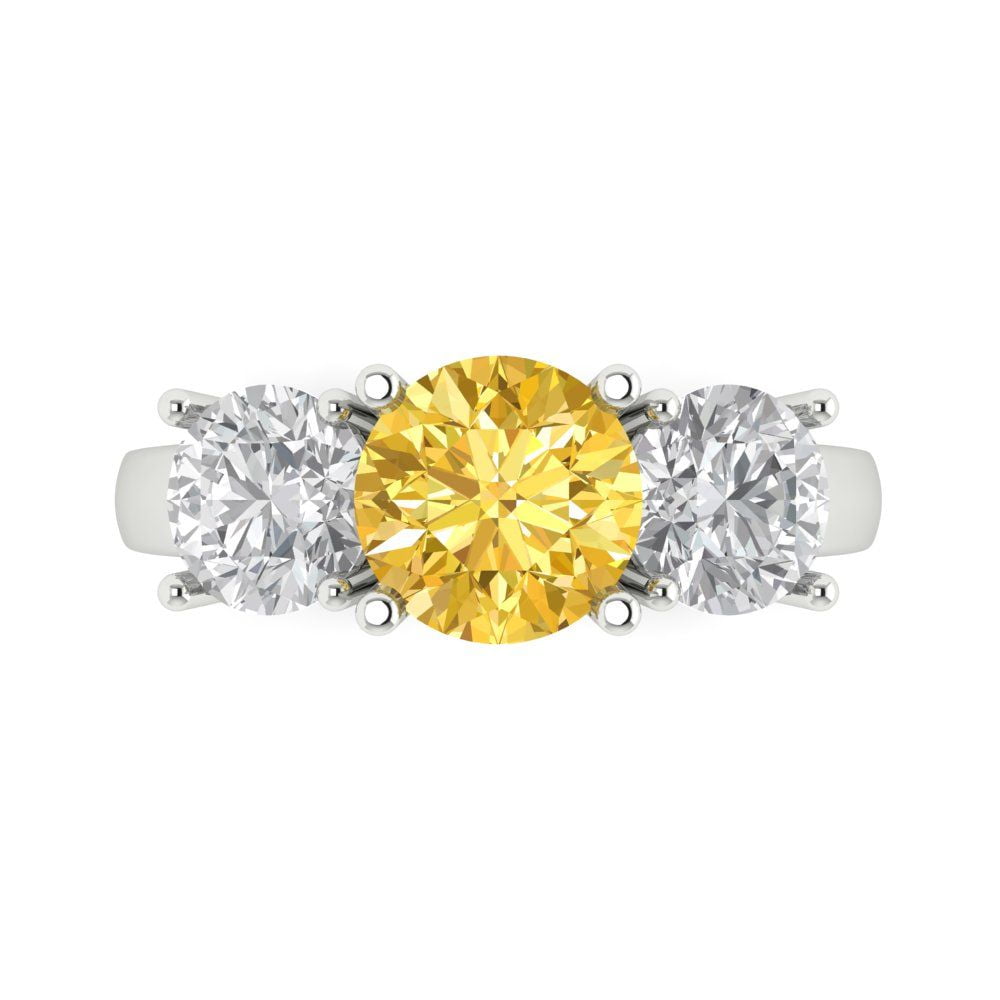 3.25 ct Brilliant Round Cut VVS1 Clear Zircon 18K White