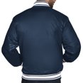 thumbnail image 2 of Men's Starter Navy Minnesota Timberwolves Printed Team Logo Satin Varsity Full-Snap Jacket, 2 of 3