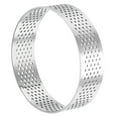 thumbnail image 1 of Inoxidable Acero Pequeño Pastel Anillos, Perforado Pastel Mousse Anillo Cocina Hornear Calor Resistente 2,7 Diámetro, 0,8 Altura, para Galleta Chocolate, Plata, 1 of 5