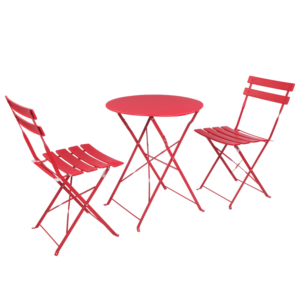 Topcobe 3 Piece Patio Set of Foldable Patio Table and Chairs, Grand