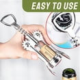 thumbnail image 5 of FACEGA Wine Opener Zinc Alloy Simple Wing Grip Corkscrew Wine Opener Locking Mechanism Wine Bottle Opener Blue, 5 of 7