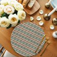 thumbnail image 2 of Round Placemats Boho Stripes 15 inch Set of 2 Table Mats for Dining Table Abstract Bohemian Floral Heat Resistant Non-Slip Kitchen & Home Decorative Place Mat Set, 2 of 8