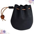 thumbnail image 4 of Qumonin Mini Leather Coin Pouch Drawstring Purse Men Women Black, 4 of 6