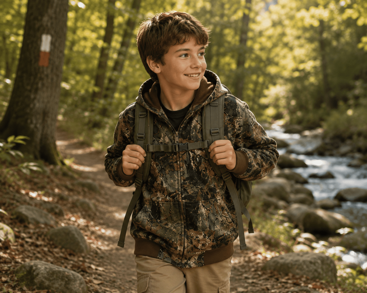 TrailCrest Boy’s Full Zip Up Hoodie Sweatshirt Sweater Hooded Jacket, Medium