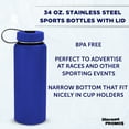 thumbnail image 3 of Stainless Steel Sports Bottles with Lids 34 oz. Set of 6, Bulk Pack - BPA Free, Great for Gym, Hiking, Picnic or School - Blue, 3 of 5