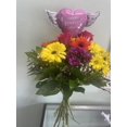 thumbnail image 3 of Globo Happy Heavenly Birthday en forma de corazón rosa con alas de ángel, 3 of 5