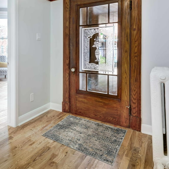 Hauteloom Lawnton Living Room, Bedroom Area Rug - Contemporary - Light Gray, Charcoal, Beige - 7'10" x 10'2"