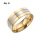 thumbnail image 4 of Jumpingount Punk Ring Groove Trendy Wedding Bands Ins Rings Cool Ropa Accesorios Mujeres Hombres Joyería Compromiso Aniversario Accesorios de disfraces Oro 8 # Jumpingount AP014847-10, 4 of 6
