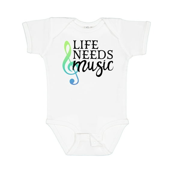 Inktastic Life Needs Music- ocean colors Boys or Girls Baby Bodysuit