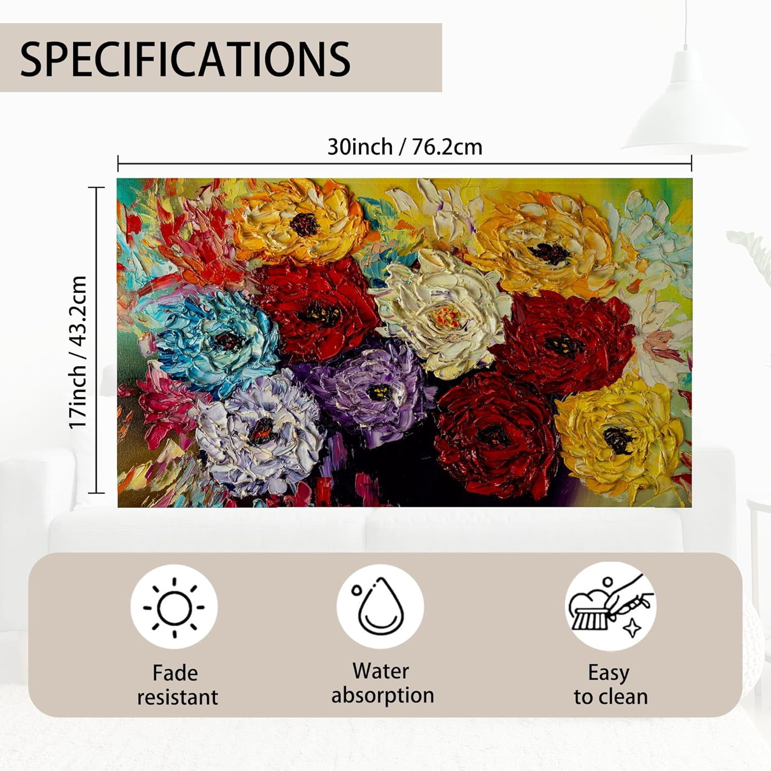 Fabulous Flowers Doormat Entrance Rugs Indoor,Spring Decor Welcome Doormat,Non-Slip Carpet Rugs Floor Mat Decorative for Home/Bathroom/Kitchen/Indoor 17"x30"