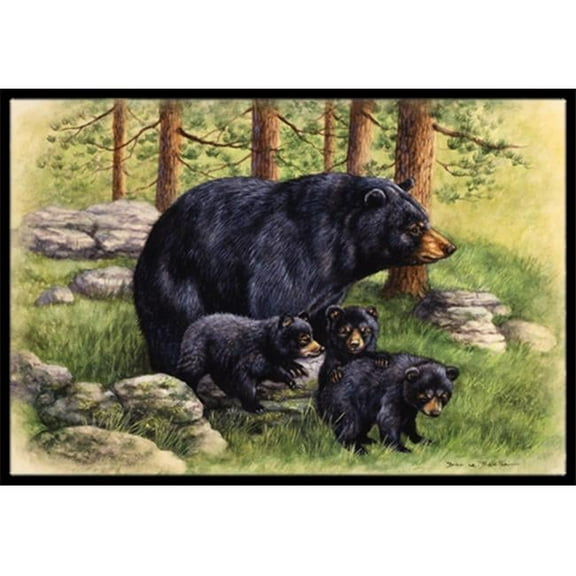 Carolines Treasures Black Bears by Daphne Baxter Indoor or Outdoor Mat, 24 x 36