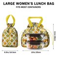 thumbnail image 5 of Boho Bohemia Flower Drawstring Lunch Bag Women - Drawstring Lunch Bag Insulated for Work Office - Stain-Resistant Large Lunchbags for Women with Multi-Pockets, 5 of 6