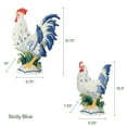 thumbnail image 2 of Fitz and Floyd Ceramic Rooster and Hen Figurine, Sicily Blue, Rooster 12.75-Inch and Hen 10.5-Inch C98, 2 of 3