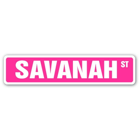 SAVANAH Street Sign Childrens Name Room Sign | Indoor/Outdoor |  36" Wide
