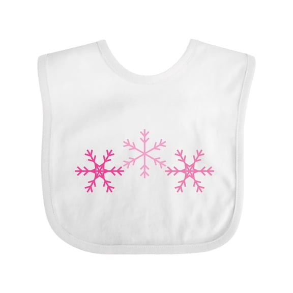 Inktastic Pink Snowflakes Boys or Girls Baby Bib