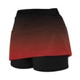 thumbnail image 4 of MIXUE Skirts For Women Summer Gradient Print Elastic High Waist Yoga Sports Mini Tennis Skirt Activewear,Red,XXXL, 4 of 6
