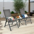 thumbnail image 1 of Costway Ensemble Bistro 3 Pcs Chaises Pliantes Réglables Table Carrée en Verre Jardin, 1 of 8