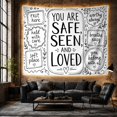 thumbnail image 6 of You Are Safe with Seen and Loved Rest, Nostalgic Vintage for Botanical Art Lovers, Botanical Wall Decor, Valentine'S Day Gift, Tapestry Wall Hanging for Bedroom and Dorm, 6 of 7
