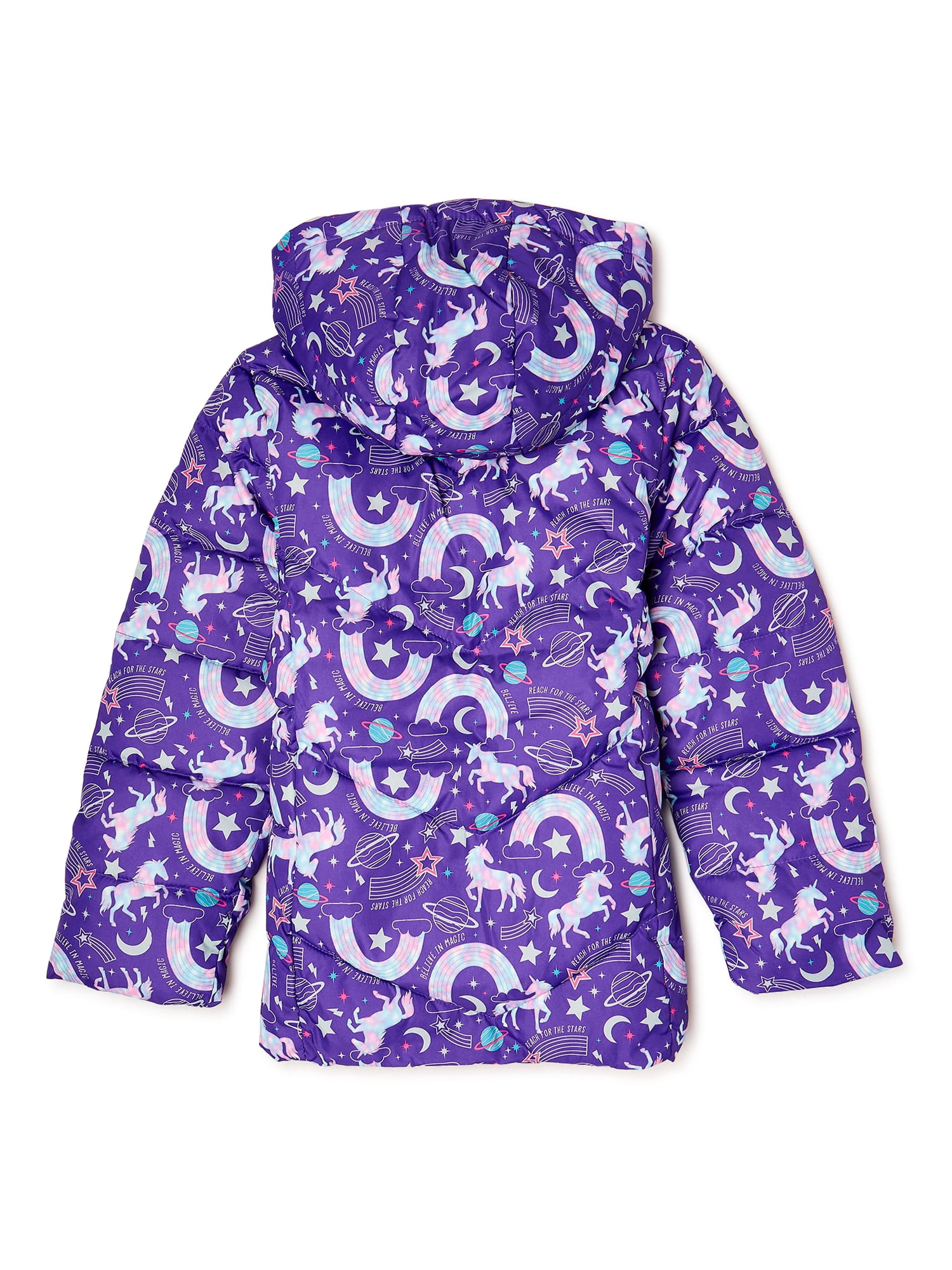 Swiss Tech Girls Winter Puffer Jacket with Hood, Sizes 4-18 & Plus