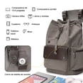 thumbnail image 3 of Mochila de lona encerada impermeable, bolsa para computadora portátil de negocios, mochila para senderismo al aire libre, 3 of 7