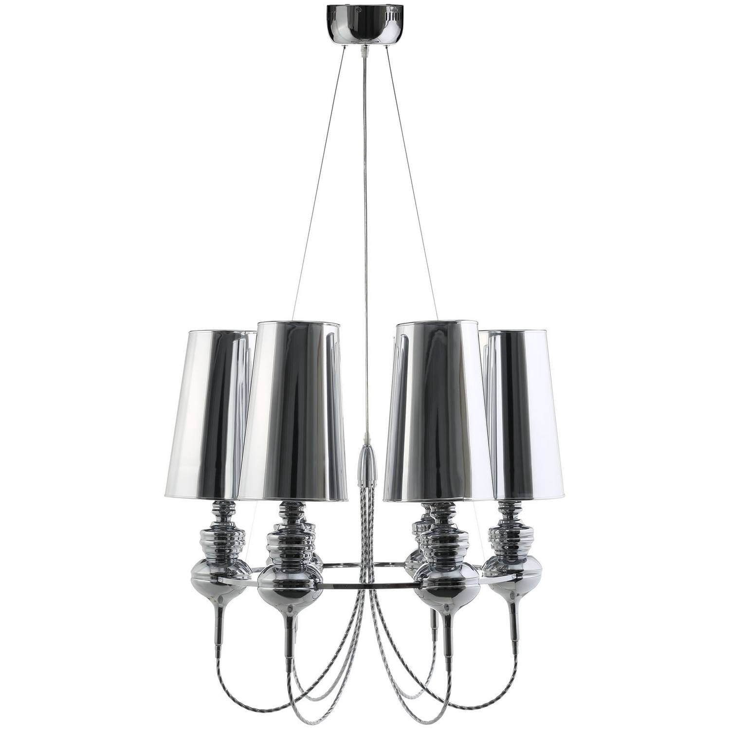 Modway Tapestry Vintage Modern Stainless Steel Chandelier in Silver