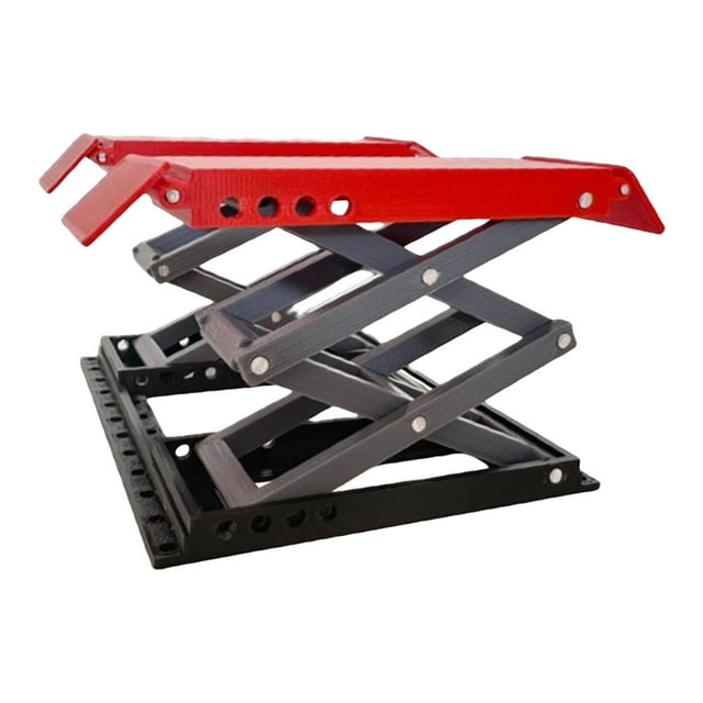 BELOVING Plateforme de Levage Miniature RC, Portable, Support de Voiture RC, pour Voiture Échelle 1/ 18 Table de Levage Manuelle Robuste et Légère Support de Levage Rouge Noir