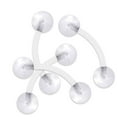 thumbnail image 1 of Eyebrow Ring Retainer 4pcs Clear Bioflex Curved Barbell Daith Rook Piercing 16G, 1 of 1