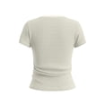 thumbnail image 4 of ClodeEU Women's Square Neck Henley Button Short Sleeve T-Shirt,Slim Fit Solid Color Casual Summer Top White,Women's Plus L, 4 of 6