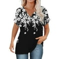 thumbnail image 2 of Womens Tops Womens Fashion T Shirts 2025 Short Sleeve Casual V Neck Summer Tops Cute Loose Fit Blouses Graphic Tees Shirts for Women, 2 of 5
