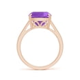 thumbnail image 2 of ANGARA Natural Classic Solitaire Cushion 3.65 ct Amethyst Cocktail Ring in 14K Rose Gold for Women (Size-10mm) | February Birthstone, Anniversary, Jewelry Gift for Women | Natural Amethyst Ring, 2 of 9