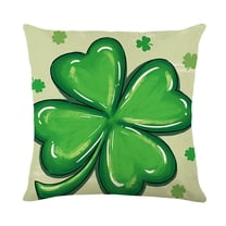 Cinvoph 18"x18" St Patricks Day Throw Pillow Covers Rustic Backrest Pillowcase Decorative Shamrock Pillow Case for Living Room Sofa Holiday Display Decor