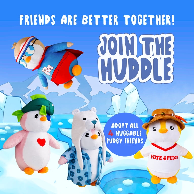 Pudgy Penguins 12-inch White-Brown Huggable Plush with Multicolor