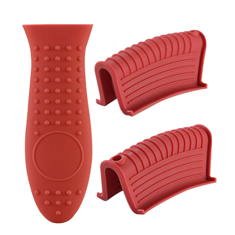 Silicone Hot Handle Holder Cover Set Assist Pan Handle Sleeve Potholders  Cast Iron Skillets Handles Grip Covers 