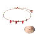 thumbnail image 2 of Women Anklets Red Stone Beads Pink Gold Tone Stainless Steel Chain Foot Jewelry, 2 of 5