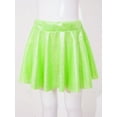 thumbnail image 4 of iixpin Kids Girl's Shinny Metallic Skater Skorts Ballet Dance Athletic Mini Skirt Cheerleading Uniform Costumes Fluorescent Green 13-14, 4 of 7