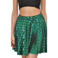 thumbnail image 1 of Falda plisada de moda femenina con estampado de personalidad de verano para mujer (verde, XL), 1 of 5