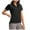 Black, variant on Women's V Neck Short Sleeve Tennis Tops - Lightweight Breathable Fabric, Zip Pocket, Loose Fit, Sun Protection